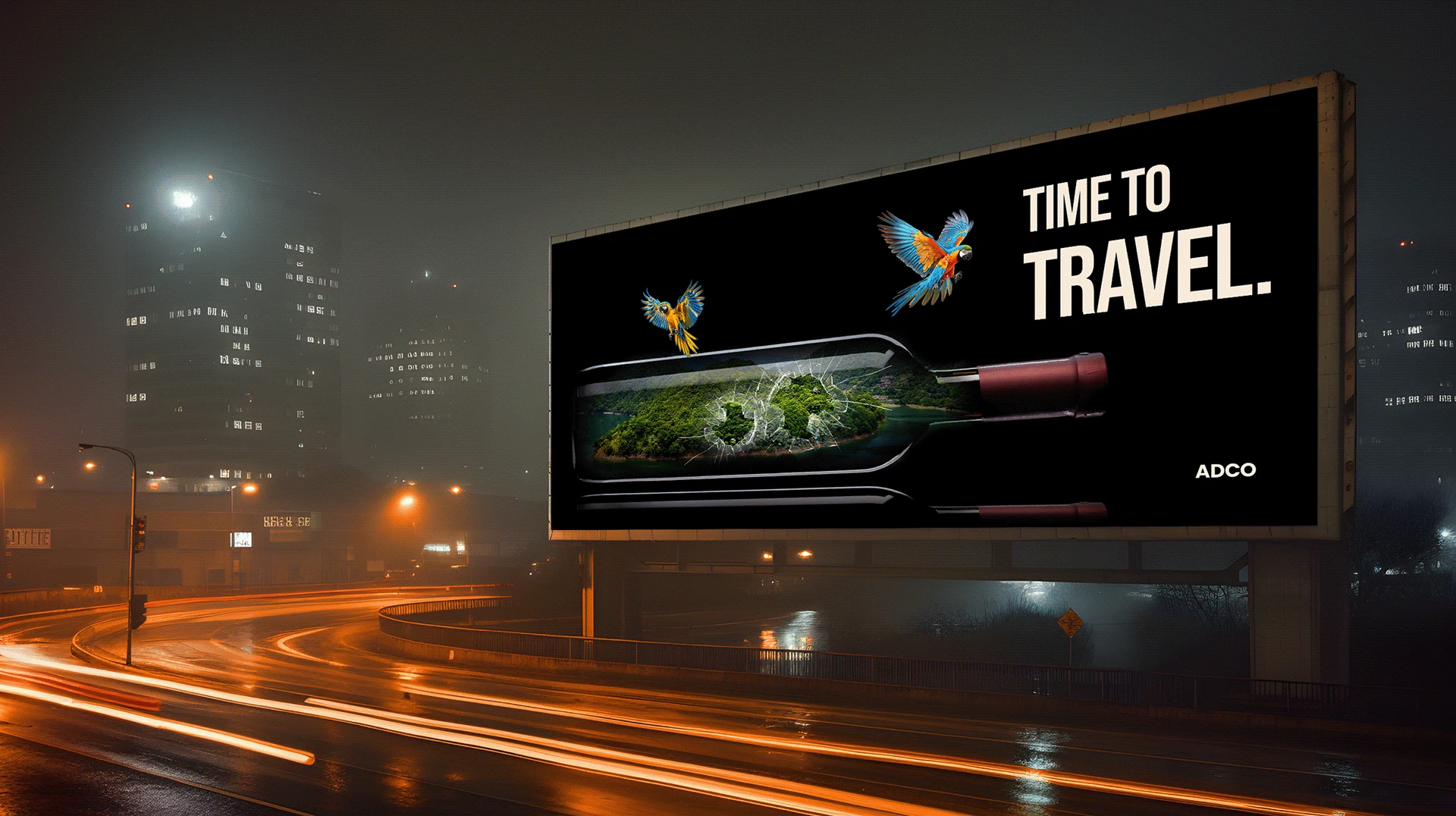 Time to Travel — ADCO highway billboard