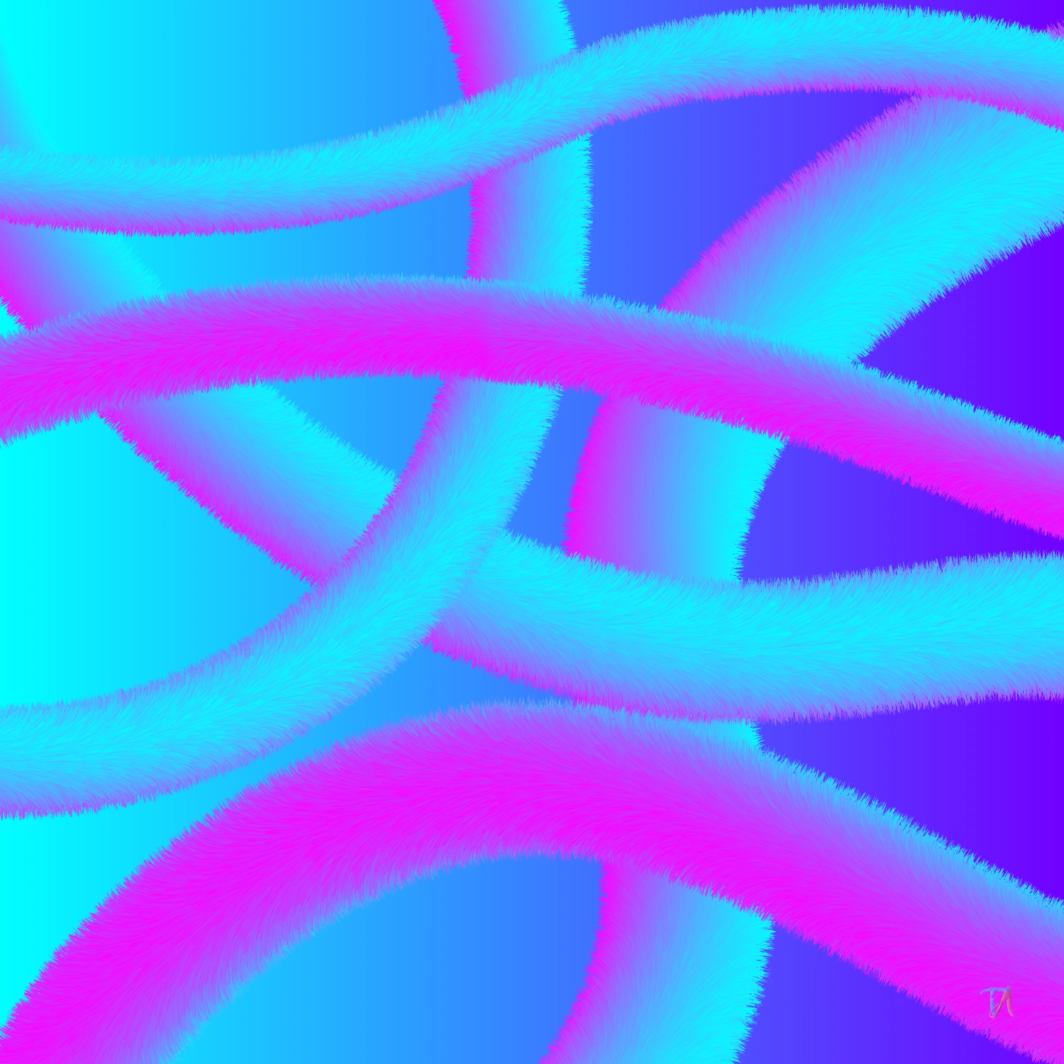 Flux Forms — cyan and pink crossing tubes