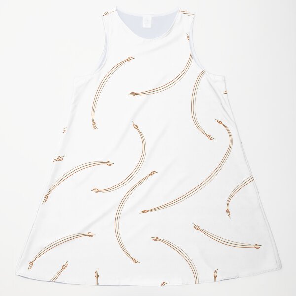 Redbubble A-line dress preview featuring the Bendi Lines artwork.