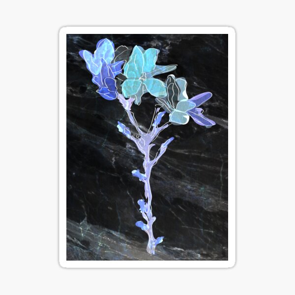 Redbubble sticker preview featuring the Flower on Granite artwork.
