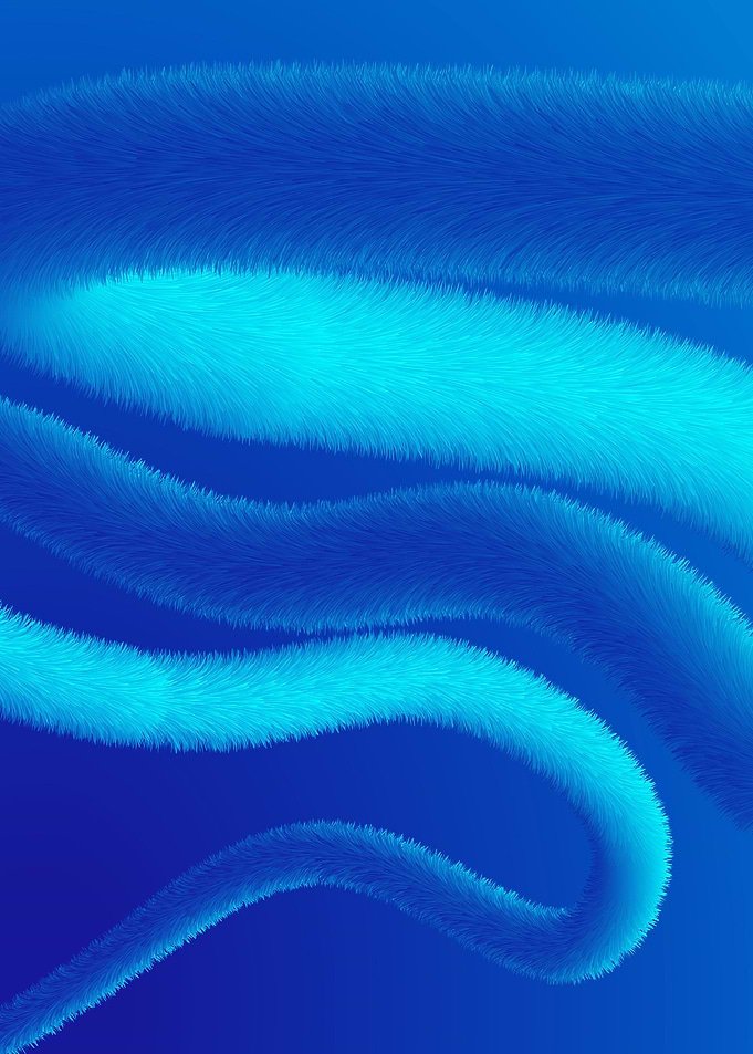 Displate metal poster of Goodbye Blue Fluff Road, a flowing fluffy ribbon in bright cyan against deep blue.
