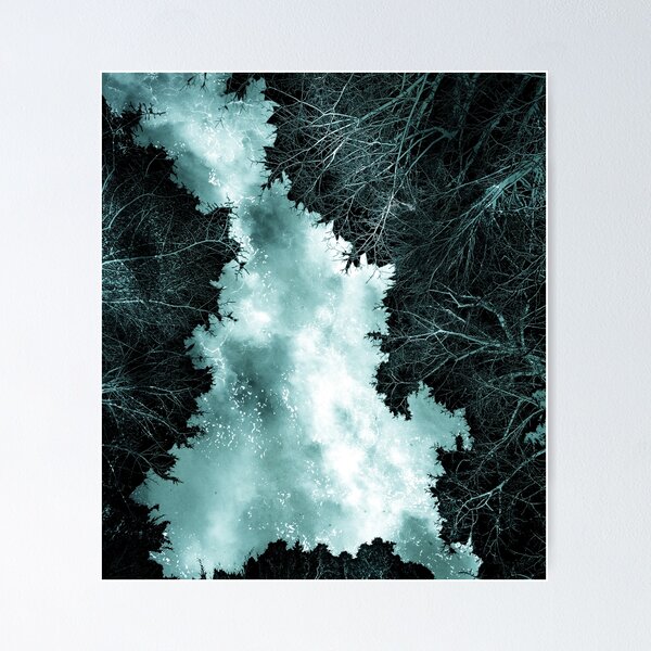 Redbubble poster preview featuring the Land in the Woods artwork.