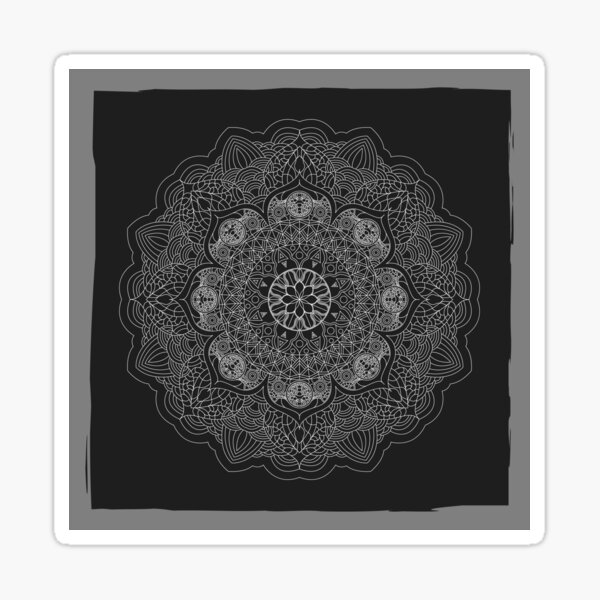 Redbubble sticker preview featuring the Mandala anyone? artwork.