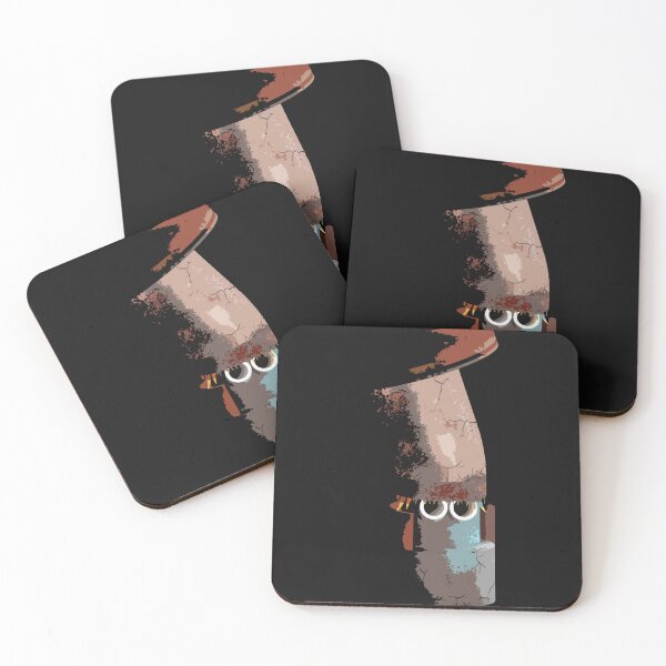 Redbubble coasters preview featuring the Mr Rusty artwork.