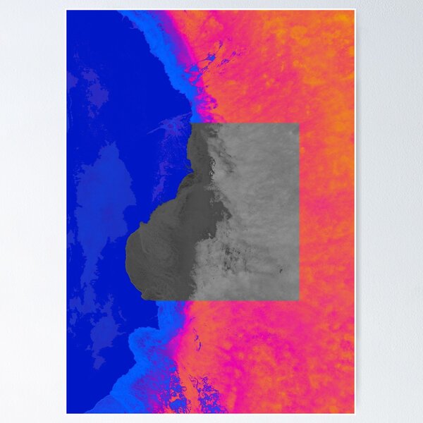 Redbubble poster preview featuring the Ocean & Land artwork.