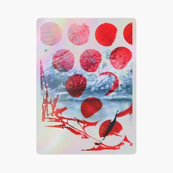 Redbubble holographic sticker preview featuring the Pop Red Cicles artwork.