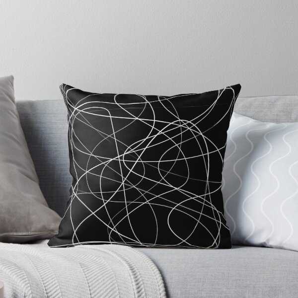 Redbubble throw pillow preview featuring the Scrambled (Inverted) artwork.