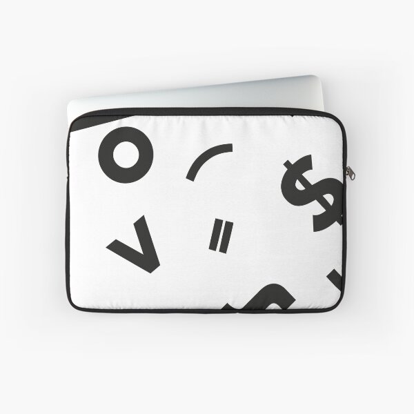 Redbubble laptop case preview featuring the Some of Our Favorite Math Symbols artwork.