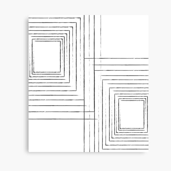 Redbubble canvas print preview featuring the Squares and Lines artwork.