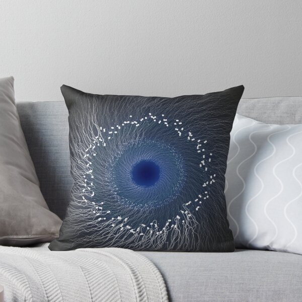 Redbubble throw pillow preview featuring the Wormhole artwork.